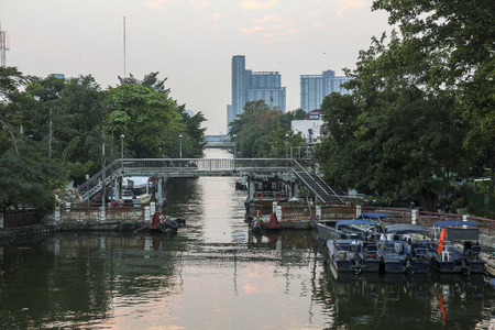 View on canal in Bangkok in Thailandの写真素材