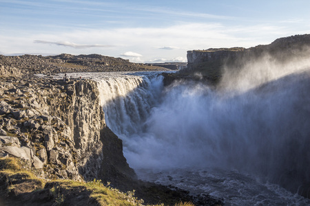 Dettifoss waterfall landscape in the north of iceland