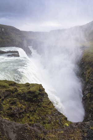 View on majestic gullfoss waterfall on Golden Circle Iceland