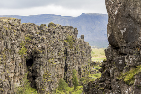 Rough Iceland landscape at Thingvellir national parkの写真素材