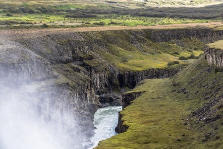 Gullfoss waterfall in Iceland, golden circle routeの写真素材