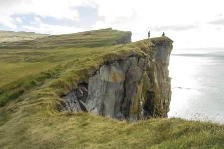 Landscape of dramatic cliffs of Latrabjarg, west fjords, Iceland