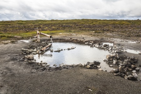 Landbrotalaug hot natural pool, Snaefellsnes, Iceland