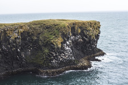 Rough coast on hike near Arnastapi, Snaefellsnes, Icelandの写真素材