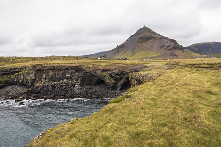 Beautiful landscape near Arnastapi, Snaefellsnes, Icelandの写真素材