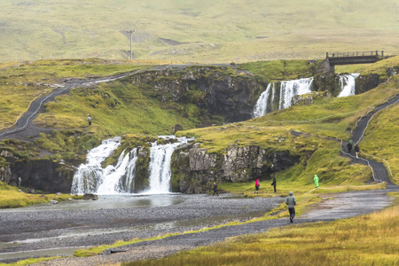 Kirkjufell mountain on rainy day, Snaefellsnes, Iceland