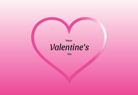 Valentine's day illustration with pink gradient heart on pink gradient backgroundのイラスト素材