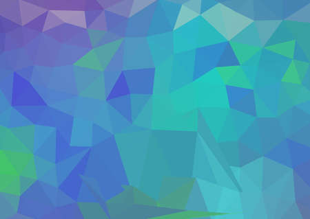 Large polygon low poly background in blue, aqua, green, violet color for online website app designのイラスト素材