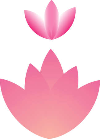 Abstract pink lotus flower set of 2のイラスト素材