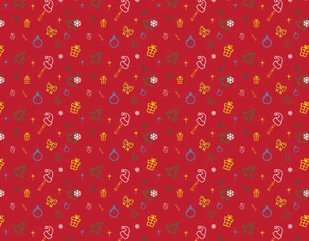 Christmas Snowflake Pattern In Red And Gold Colorのイラスト素材