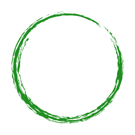 Green Ink Brush Stroke Circle Frameのイラスト素材