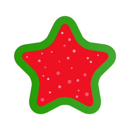 Red Green Christmas Star On White Backgroundのイラスト素材