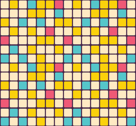 Retro Colorful Mosaic Pattern Background 70s Styleのイラスト素材