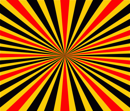 Retro Comic Poster Background. Red Yellow And Black Sunburst Background Retro Styleのイラスト素材