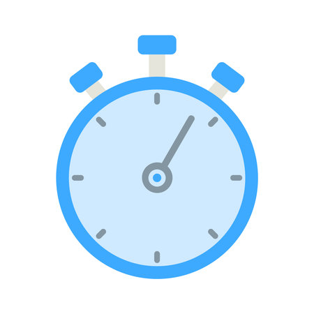 Blue Stopwatch Icon Flat Style Illustration