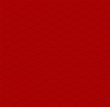 Chinese Traditional Red Abstract Wave Patternのイラスト素材