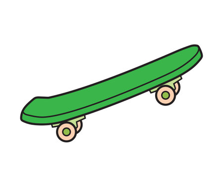 Green Skateboard Icon Vector Illustrationのイラスト素材
