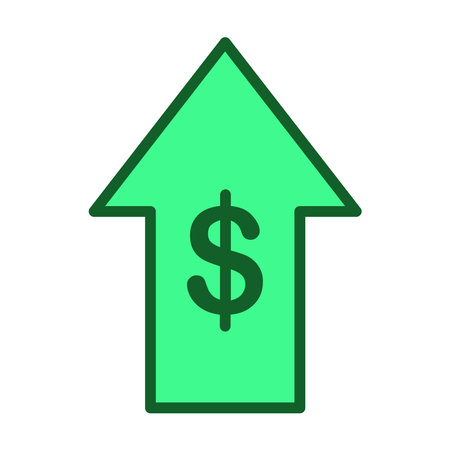 Green Arrow Up With Dollar Symbolのイラスト素材