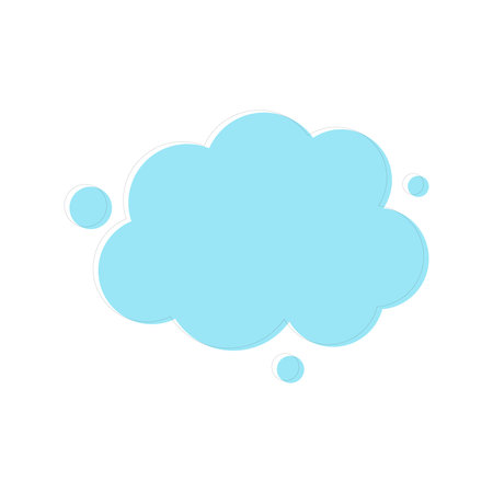 Blue Cartoon Cloud Icon Vector Illustrationのイラスト素材