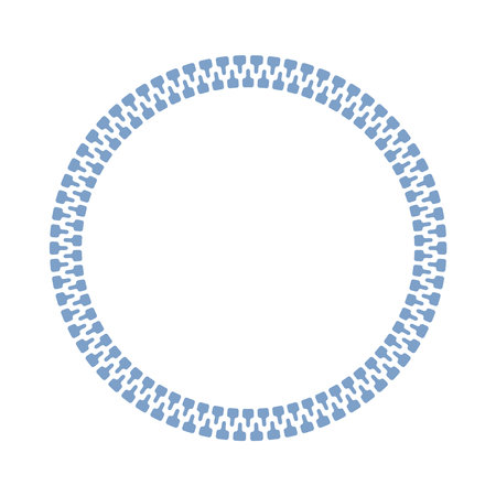 Blue Circle Zipper Icon Vector Illustrationのイラスト素材