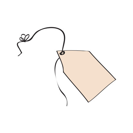 Hand Drawn Pink Price Doodle Tag Label Vector Illustrationのイラスト素材
