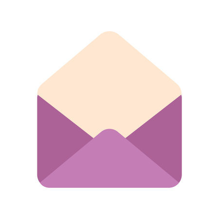 Open Violet Envelope Icon Vector Illustrationのイラスト素材