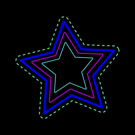 Abstract Star Shape Retro Style Icon Vector Illustrationのイラスト素材