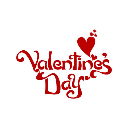 Red Valentines Day Letteringのイラスト素材