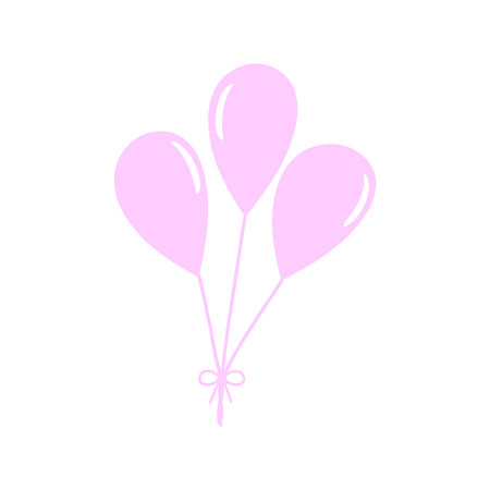 Three Pink Flying Balloons Iconのイラスト素材