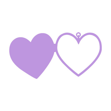 Violet Double Heart Photo Frame Iconのイラスト素材