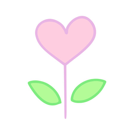 Hand Drawn Abstract Heart Shaped Flower Plantのイラスト素材