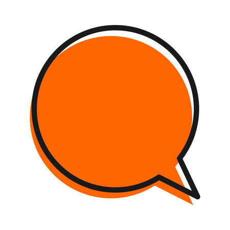 Orange Speech Bubble With Black Outline Frameのイラスト素材