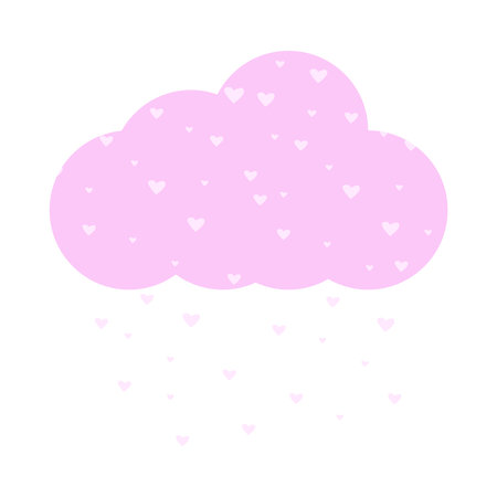 Falling Hearts From Pink Cloud Illustrationのイラスト素材