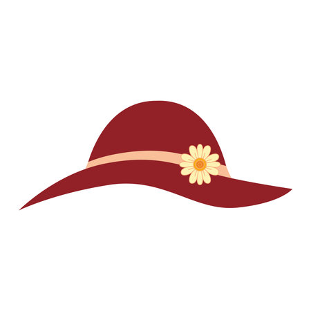 Female Hat With Flower Strap Iconのイラスト素材