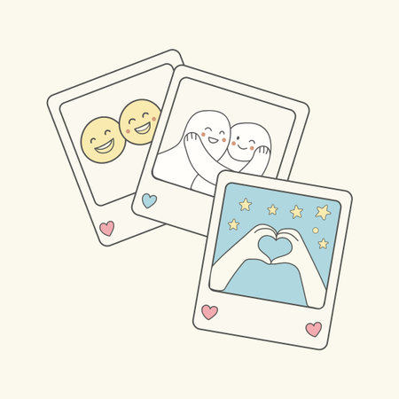 Instant Film Style Frames Displaying Friendship Love and Happy Memories