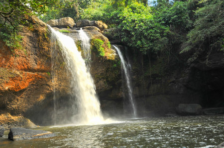 waterfall in the national parkの写真素材