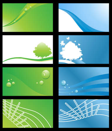 Set of Eco Friendly Business Cards or Abstract Backgroundsのイラスト素材
