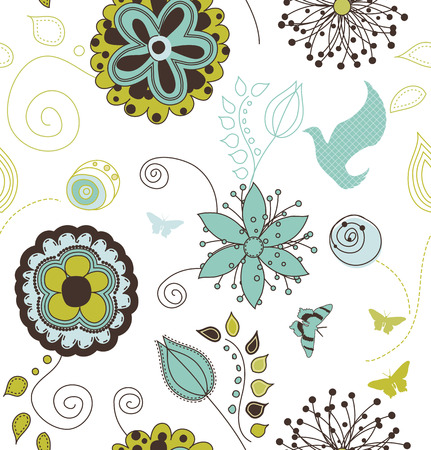 Seamless Nature Pattern Backgroundのイラスト素材