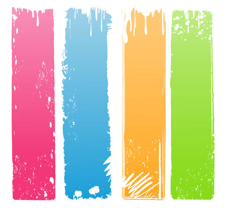 Collection of Vertical Grunge Banners in Modern Colorsのイラスト素材