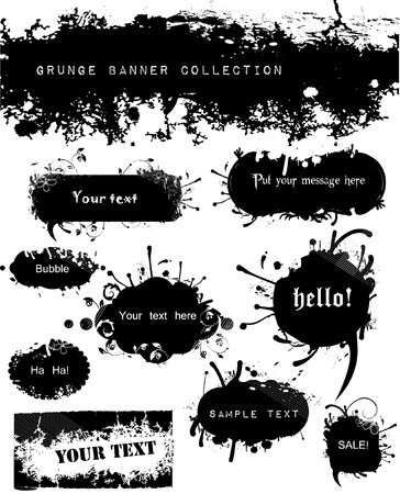 Variety of Grungy and Floral Bannersのイラスト素材