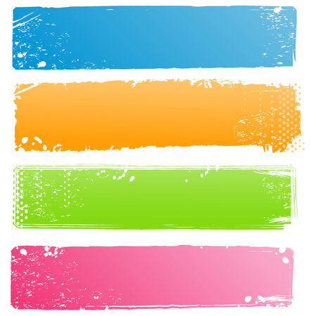 Collection of Grunge Banners in Modern Colorsのイラスト素材