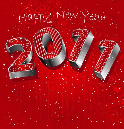 A sparkling new years card for 2011 in winter colors.のイラスト素材