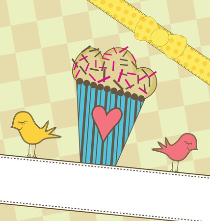 A sweet illustration of a cupcakeのイラスト素材