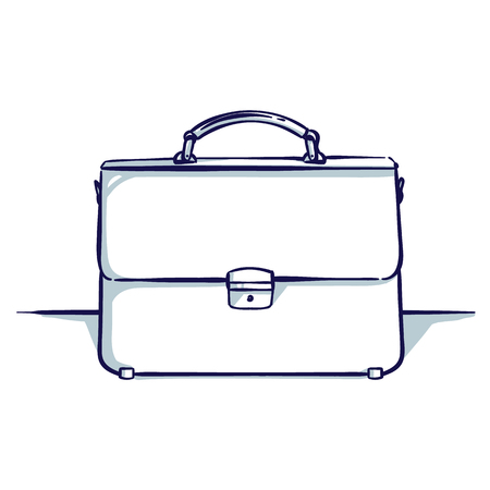 Bag isolated on the white background. Hand drawn doodle cartoon vector illustration.のイラスト素材