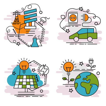 Set of outline icons of Renewable Energy.
Colorful icons for website, mobile, app design and print. Vector illustration.のイラスト素材