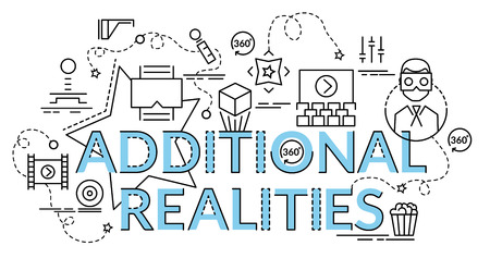 Flat colorful design concept for Additional realities. Infographic idea of making creative products.
Template for website banner, flyer and poster.のイラスト素材