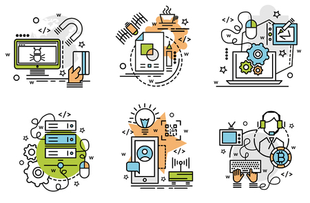Colorful icons for website, mobile, app design and print.のイラスト素材