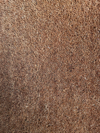 Closeup of brown coir doormat texture made from natural coconut fibers. Rough organic surface background, eco-friendly material for home decor, rustic and natural pattern.の写真素材
