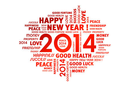 Arrival of a new year 2014 の写真素材