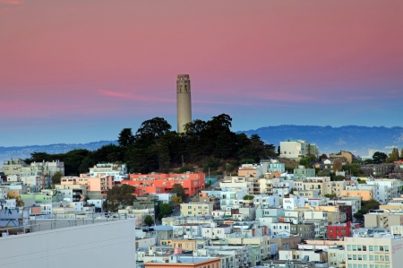 Typical San Francisco Neighborhood, Californiaの写真素材